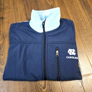 North Carolina Tarheels Columbia Full Zip Fleece Pocket Jacket Size M Blue